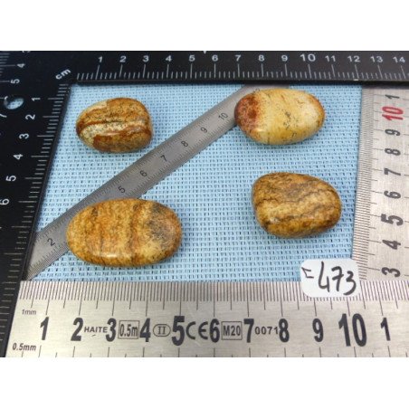 Jaspe Paysage Lot de 4 Pierres Plates 58gr50 | Minéraux Paubrasil