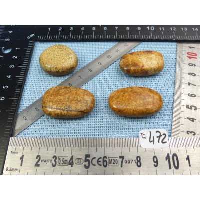 Jaspe Paysage Lot de 4 Pierres Plates 60g | Minéraux Paubrasil
