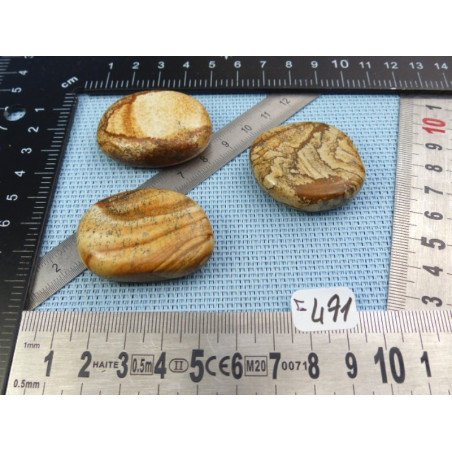 Jaspe Paysage Lot de 3 Pierres Plates 73g | Minéraux Paubrasil