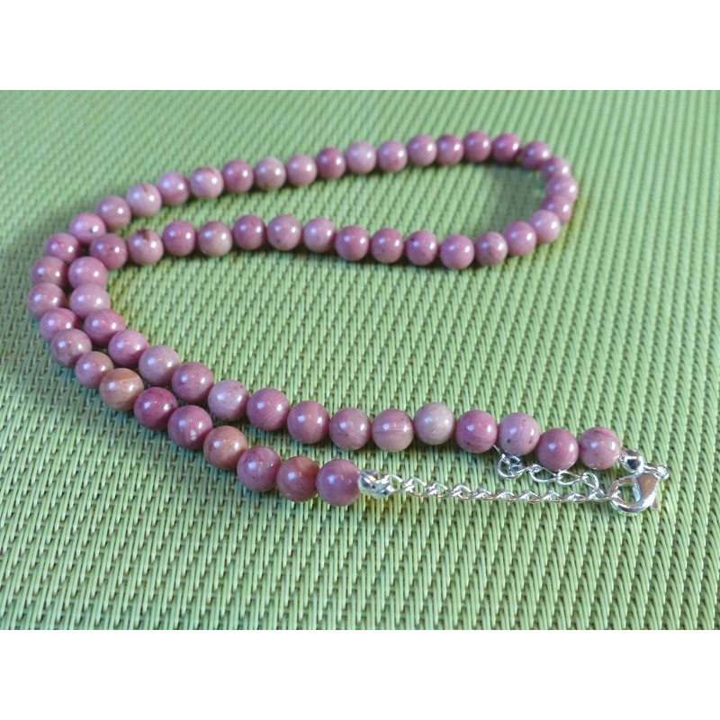 Collier 45cm Rhodonite perles de 6mm