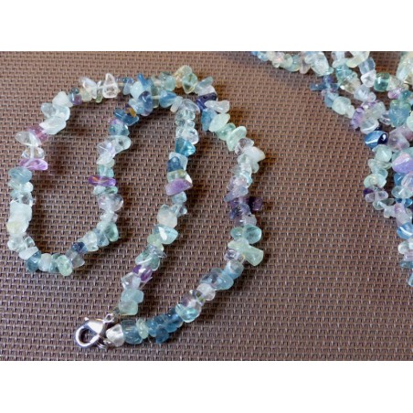 Collier baroque en Fluorite multicolore 45 cm