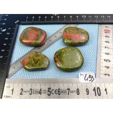 Unakite Lot de 4 Pierres Plates 81gr | Minéraux Paubrasil