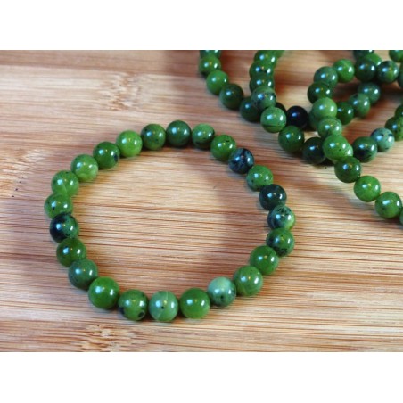 Bracelet en Jade Néphrite en perles de 8mm Bracelet en Jade Néphrite en perles de 8mm
