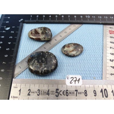 Astrophyllite véritable et rare Lot de 3 Galets Plats 39g | Minéraux Paubrasil