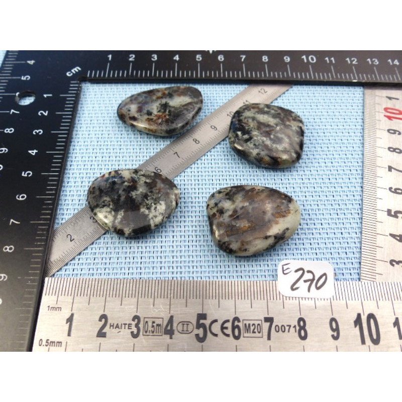 Astrophyllite véritable et rare Lot de 4 Galets Plats 47gr50 | Minéraux Paubrasil