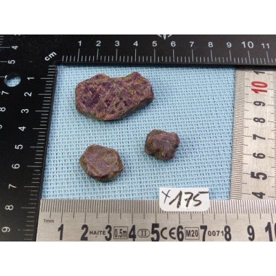 Rubis de Madagascar Lot de 3 Pierres Brutes 30g | Minéraux Paubrasil