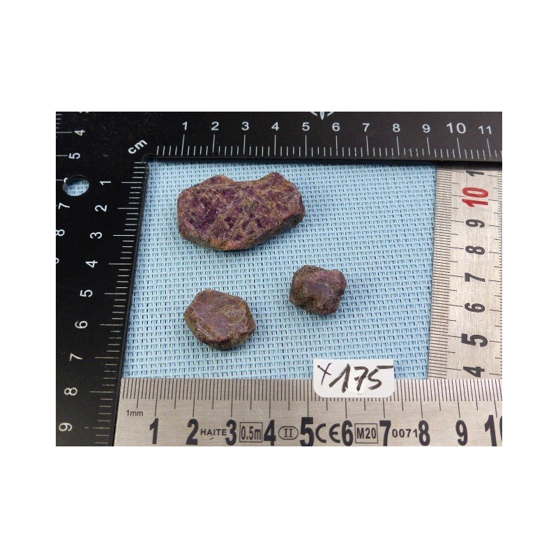 Rubis de Madagascar Lot de 3 Pierres Brutes 30g | Minéraux Paubrasil