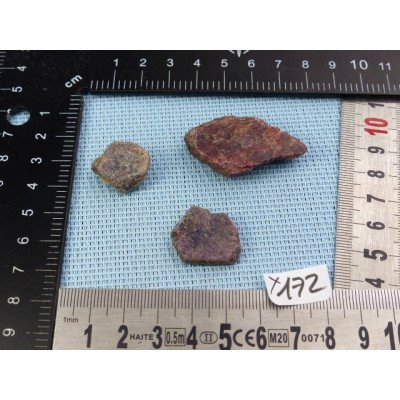 Rubis de Madagascar Lot de 3 Pierres Brutes 31g | Minéraux Paubrasil