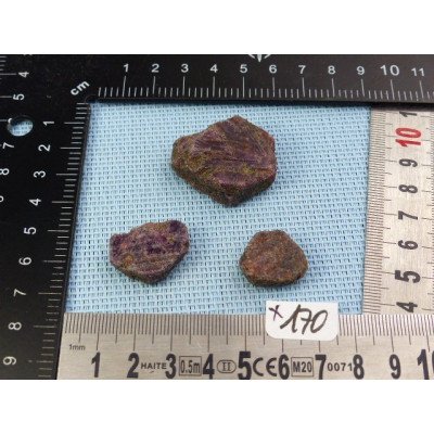 Rubis de Madagascar Lot de 3 Pierres Brutes 36g | Minéraux Paubrasil