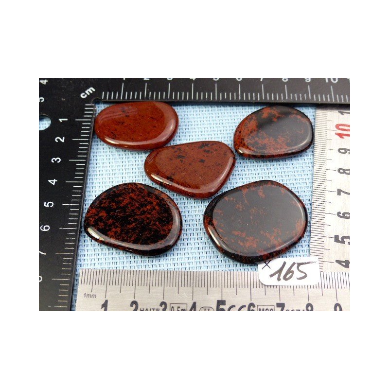 Obsidienne Acajou dite Mohagany Lot de 5 Pierres Plates Fine | Minéraux Paubrasil