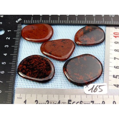 Obsidienne Acajou dite Mohagany Lot de 5 Pierres Plates Fine | Minéraux Paubrasil