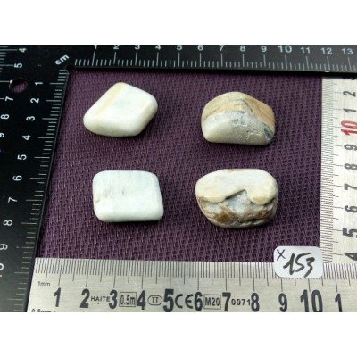 Aragonite Bleue du Pakistan Lot de 4 Pierres Semi Roulées 65 | Minéraux Paubrasil