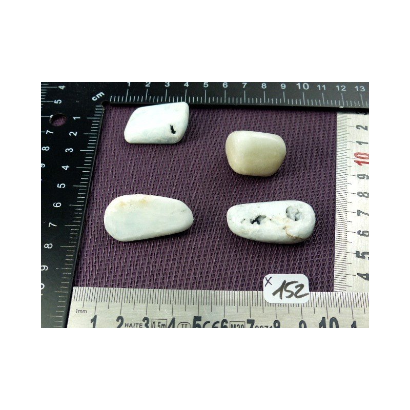 Aragonite Bleue du Pakistan Lot de 4 Pierres Semi Roulées 59 | Minéraux Paubrasil