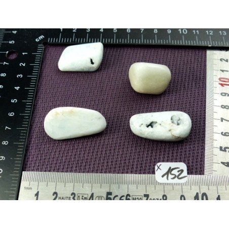 Aragonite Bleue du Pakistan Lot de 4 Pierres Semi Roulées 59 | Minéraux Paubrasil