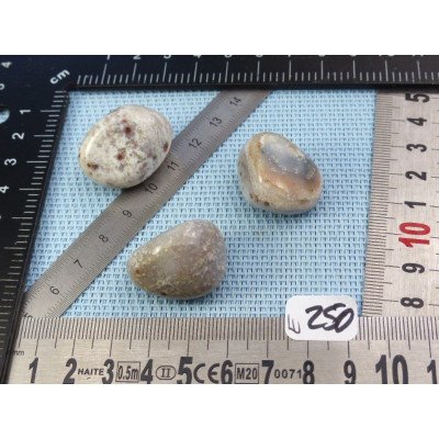 Mangano Calcedoine ou Mangan Chalcedony Lot de 3 Pierres Rou | Minéraux Paubrasil