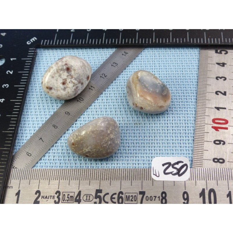 Mangano Calcedoine ou Mangan Chalcedony Lot de 3 Pierres Rou | Minéraux Paubrasil