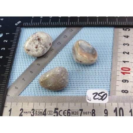 Mangano Calcedoine ou Mangan Chalcedony Lot de 3 Pierres Rou | Minéraux Paubrasil
