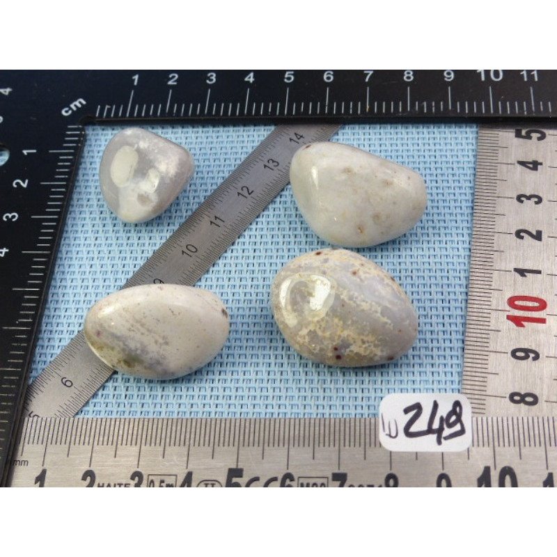 Mangano Calcedoine ou Mangan Chalcedony Lot de 4 Pierres Rou | Minéraux Paubrasil
