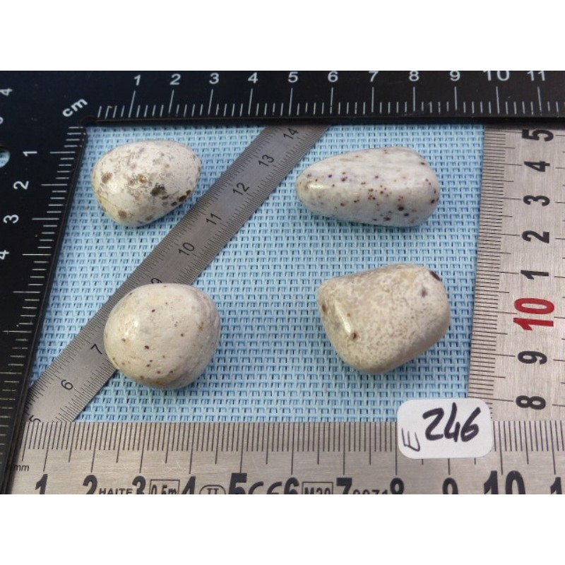 Mangano Calcedoine ou Mangan Chalcedony Lot de 4 Pierres Rou | Minéraux Paubrasil