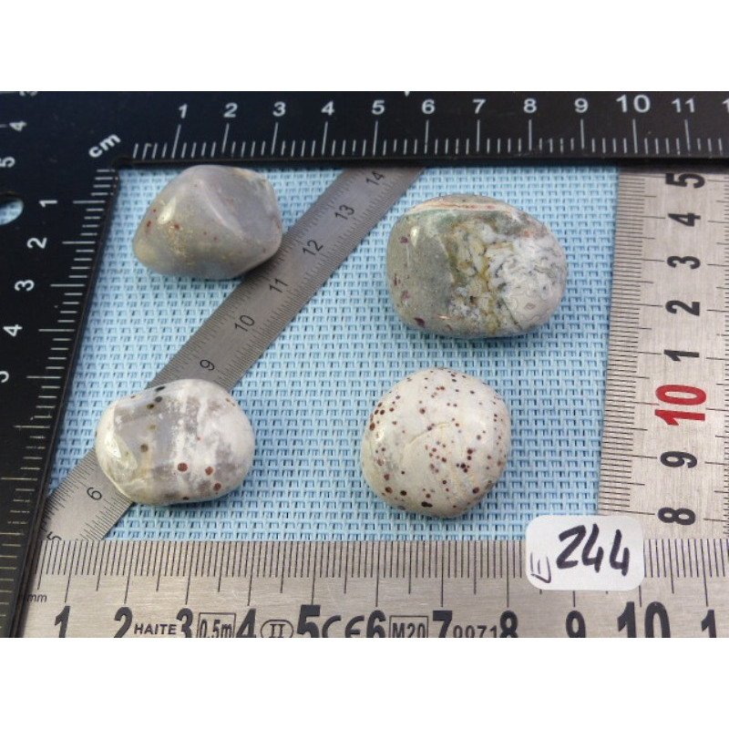 Mangano Calcedoine ou Mangan Chalcedony Lot de 4 Pierres Rou | Minéraux Paubrasil