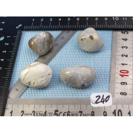 Mangano Calcedoine ou Mangan Chalcedony Lot de 4 Pierres Rou | Minéraux Paubrasil