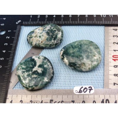 Agate Arborisée Lot de 3 Pierres Plates 71gr50 | Minéraux Paubrasil