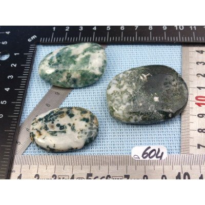 Agate Arborisée Lot de 3 Pierres Plates 81gr50 | Minéraux Paubrasil