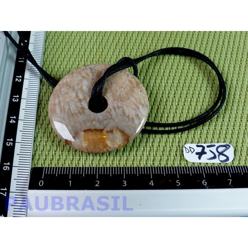 Donut -Pi-Corail fossilisé de 4cm de diamètre