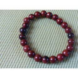 Bracelet Obsidienne Acajou Mahagony perles 8mm