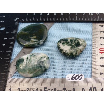 Agate Arborisée Lot de 3 Pierres Plates 57g | Minéraux Paubrasil