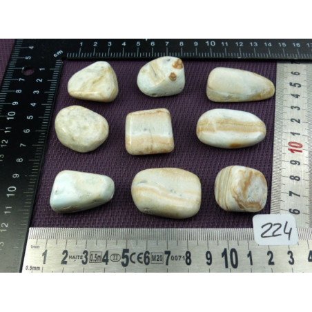 Aragonite Bleue du Pakistan Pierre Semi Roulée à l unité de  | Minéraux Paubrasil