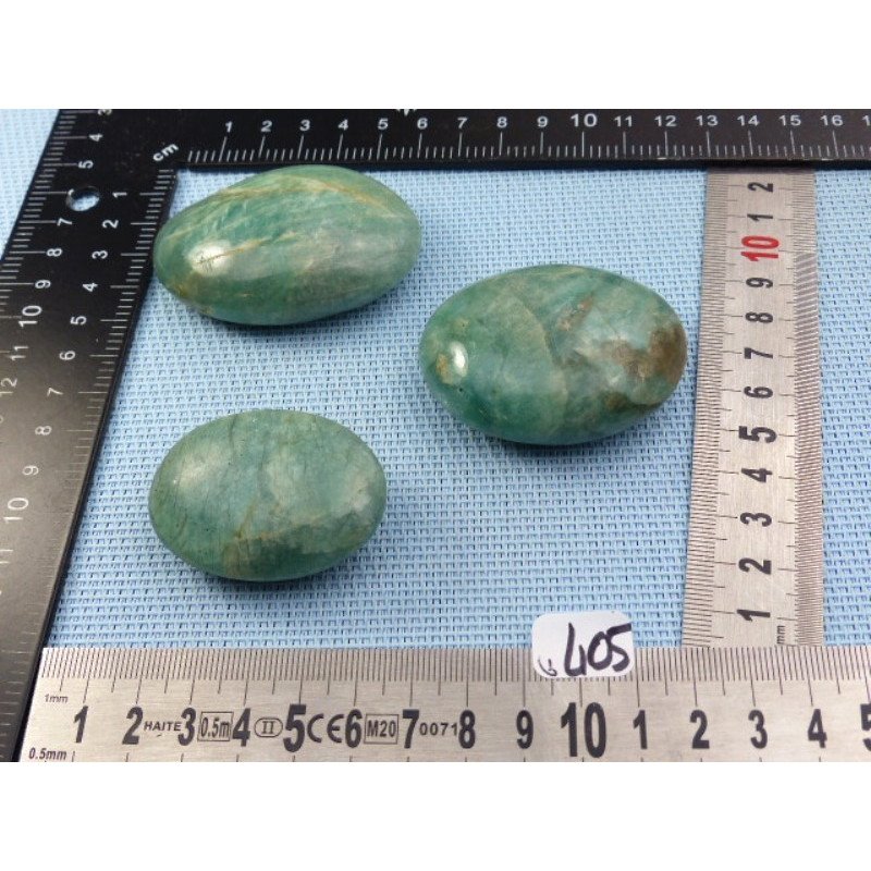 Amazonite Lot de 3 Galets Polis 186g | Minéraux Paubrasil