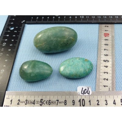 Amazonite Lot de 3 Galets Polis 169g | Minéraux Paubrasil