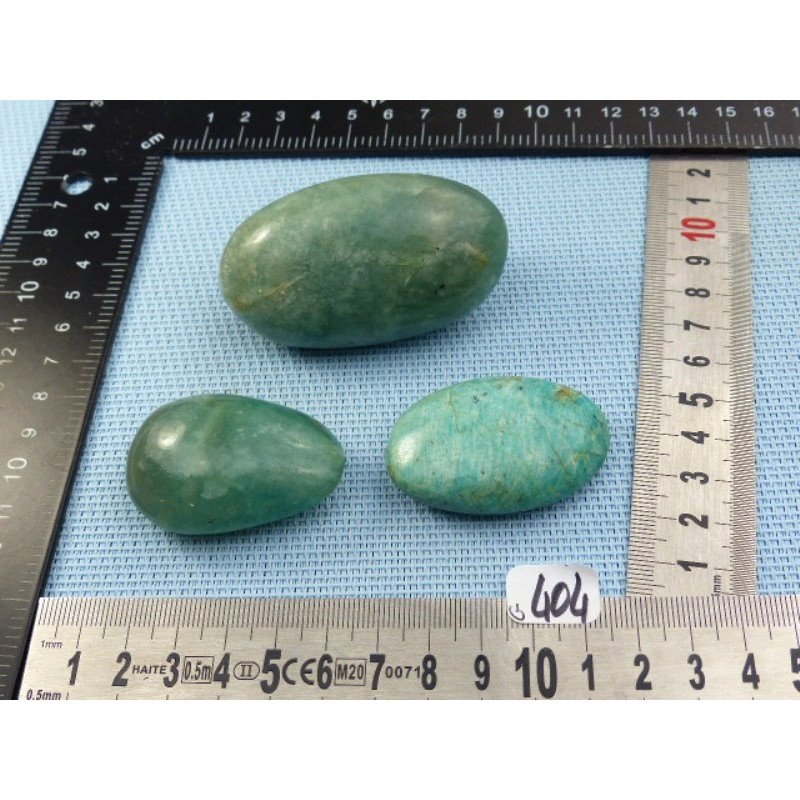 Amazonite Lot de 3 Galets Polis 169g | Minéraux Paubrasil
