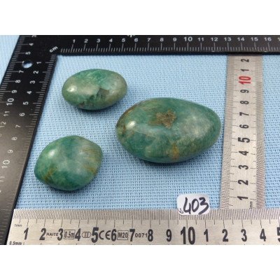 Amazonite Lot de 3 Galets Polis 181g | Minéraux Paubrasil