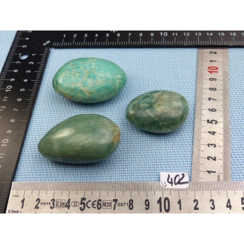 Amazonite Lot de 3 Galets Polis 194g | Minéraux Paubrasil