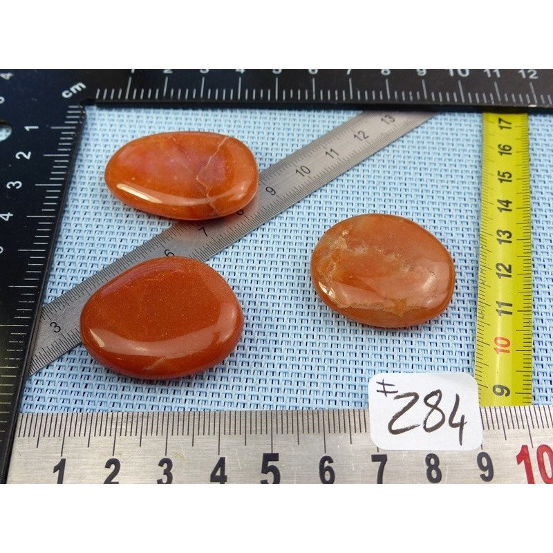 Aventurine Orange Lot de 3 Pierres Plates 41gr | Minéraux Paubrasil