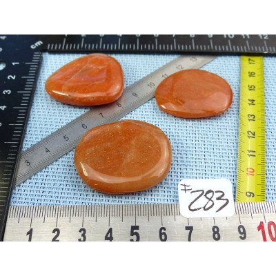 Aventurine Orange Lot de 3 Pierres Plates 52gr | Minéraux Paubrasil
