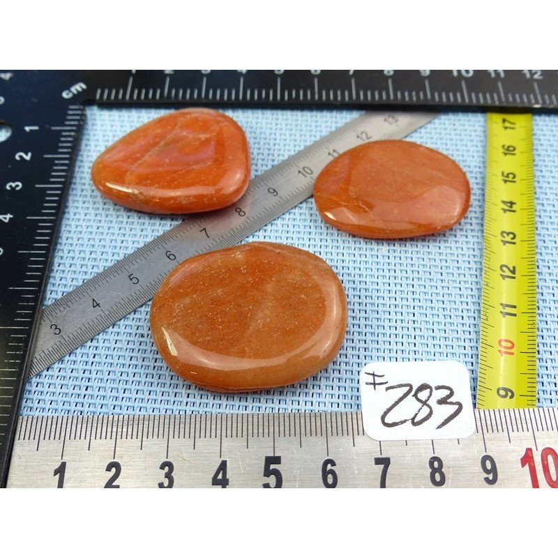 Aventurine Orange Lot de 3 Pierres Plates 52gr | Minéraux Paubrasil