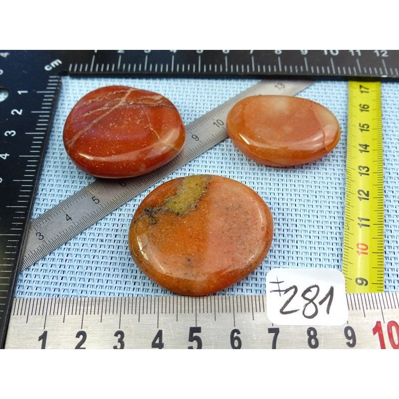 Aventurine Orange Lot de 3 Pierres Plates 71gr | Minéraux Paubrasil