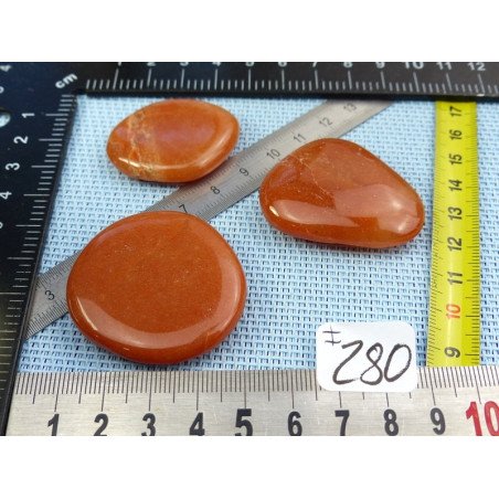 Aventurine Orange Lot de 3 Pierres Plates 62gr | Minéraux Paubrasil