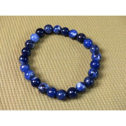 Bracelet Sodalite ou Ackmanite en perles de 8mm