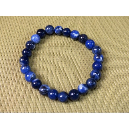 Bracelet Sodalite ou Ackmanite en perles de 8mm