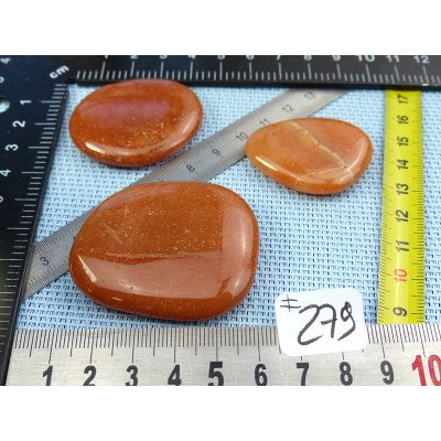 Aventurine Orange Lot de 3 Pierres Plates 70gr | Minéraux Paubrasil