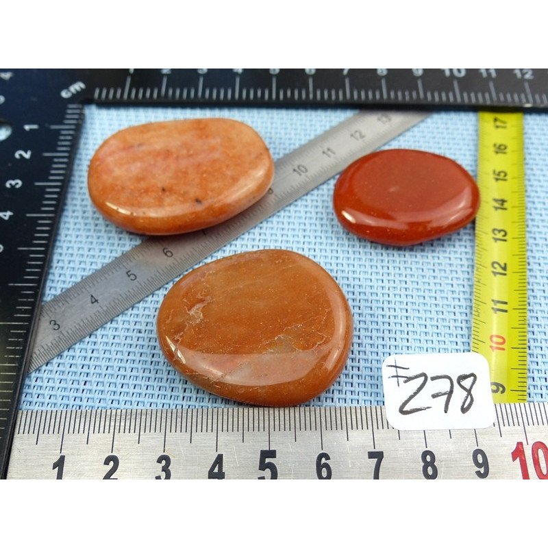 Aventurine Orange Lot de 3 Pierres Plates 65gr | Minéraux Paubrasil