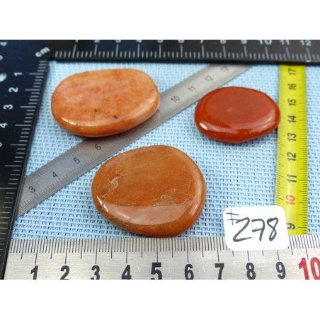 Aventurine Orange Lot de 3 Pierres Plates 65gr | Minéraux Paubrasil