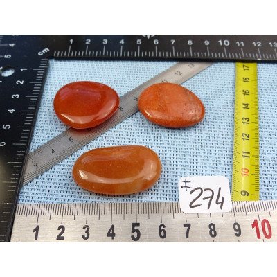 Aventurine Orange Lot de 3 Pierres Plates 40gr | Minéraux Paubrasil
