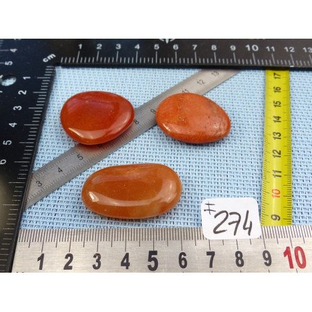 Aventurine Orange Lot de 3 Pierres Plates 40gr | Minéraux Paubrasil