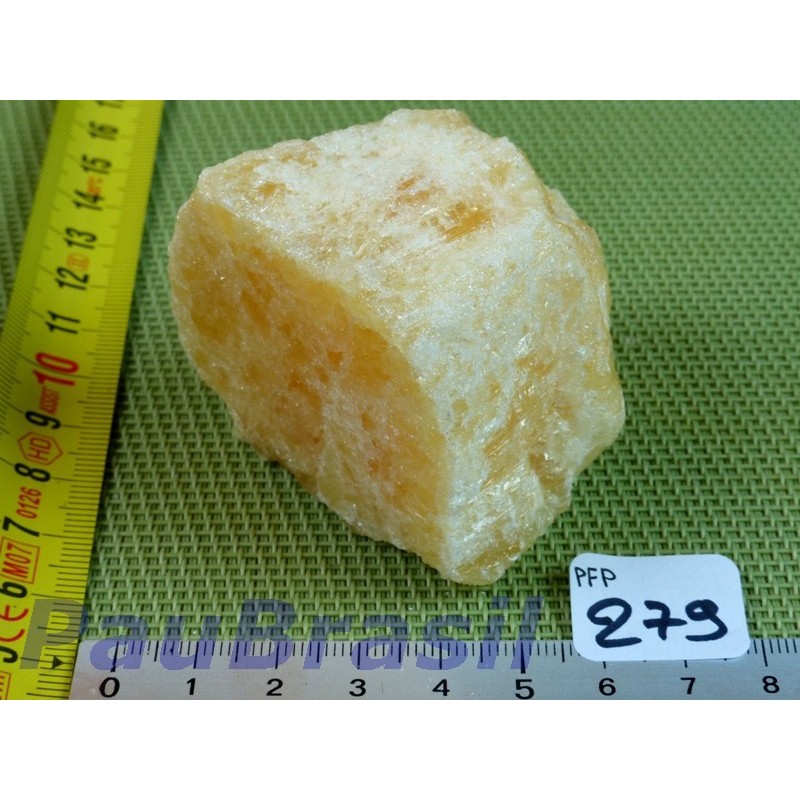 Calcite Orange en pierre une face polie de 180 g