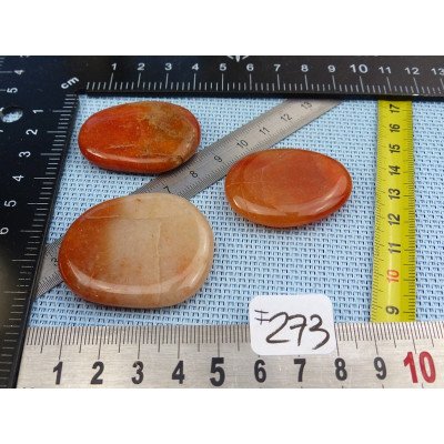 Aventurine Orange Lot de 3 Pierres Plates 52gr | Minéraux Paubrasil